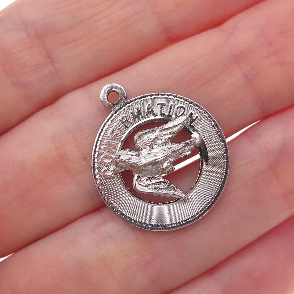 Mark Mercy 925 Sterling Silver Vintage Confirmation Religious Charm Pendant